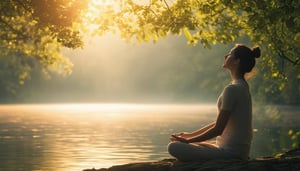 Create a realistic, highquality cover image for a blog article about the power of conscious breathing and its effects on brain performance and wellbei